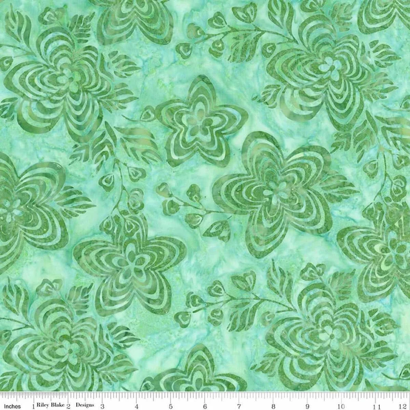 Riley Blake, Ink & Nectar Batiks, Pool Party Green