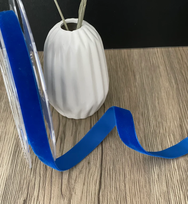 Samtband 16mm kornblau