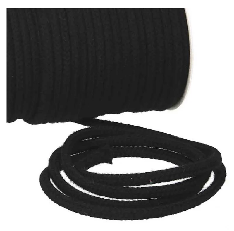 Baumwollkordel Uni 6mm schwarz