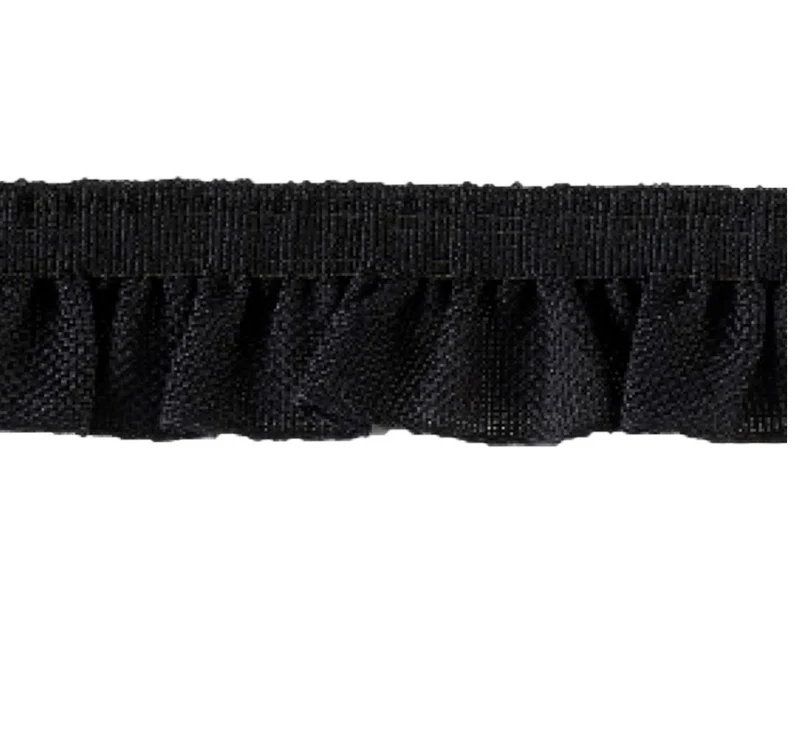 Rüsche elastisch 15 mm schwarz