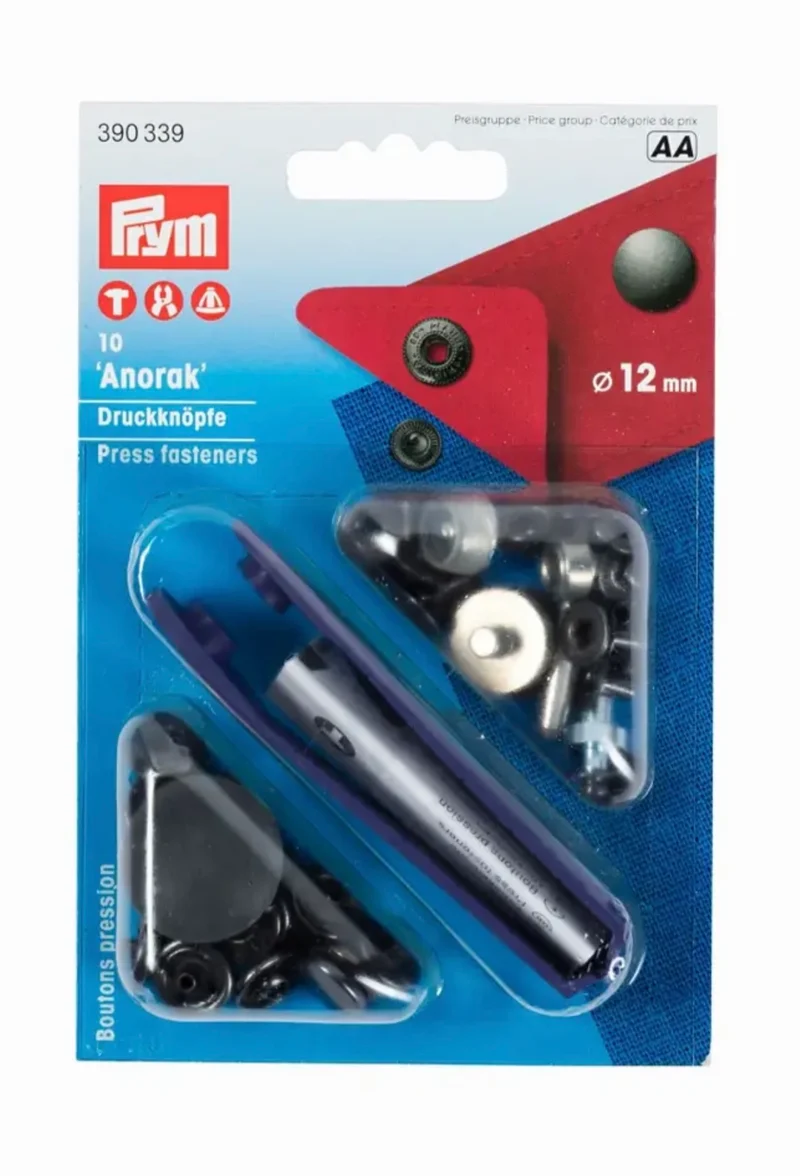 Prym Nähfrei Anorak Druckknöpfe 12mm brüniert