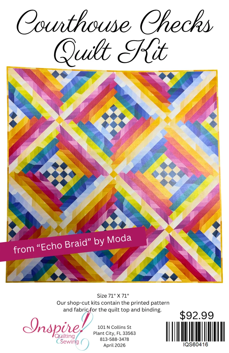 Emily Van Hoff, Echo Braid/Courthouse Checks Quilt Kit 71" X 71"
