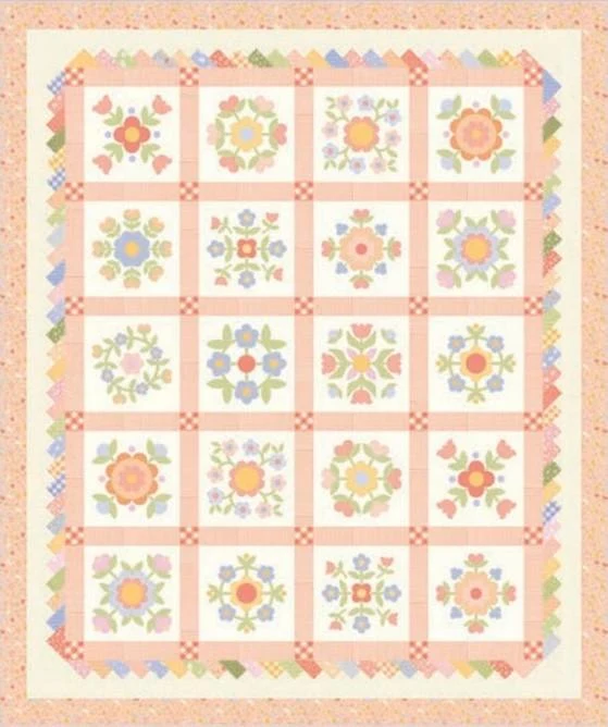 Moda, My Sew Quilty Life, Pastel Prairie Panel Quilt Kit - without prairie point border