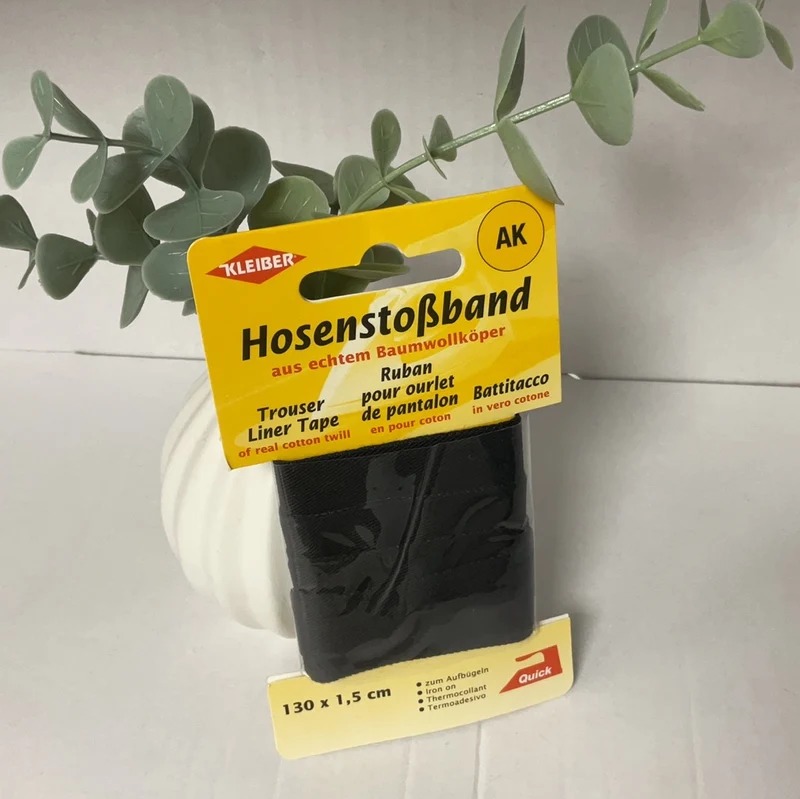 Kleiber Hosenstoßband Baumwollköper schwarz 1,30m x 1,5cm