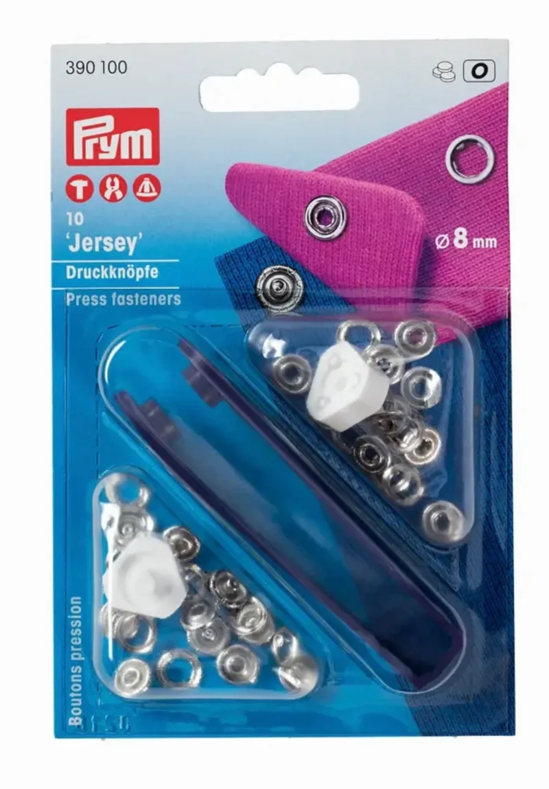 Prym Nähfrei Druckknöpfe für Jersey 8mm silber