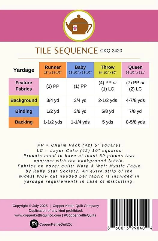 Tile Sequence Quilt Kit - Ruby Star Warp Weft