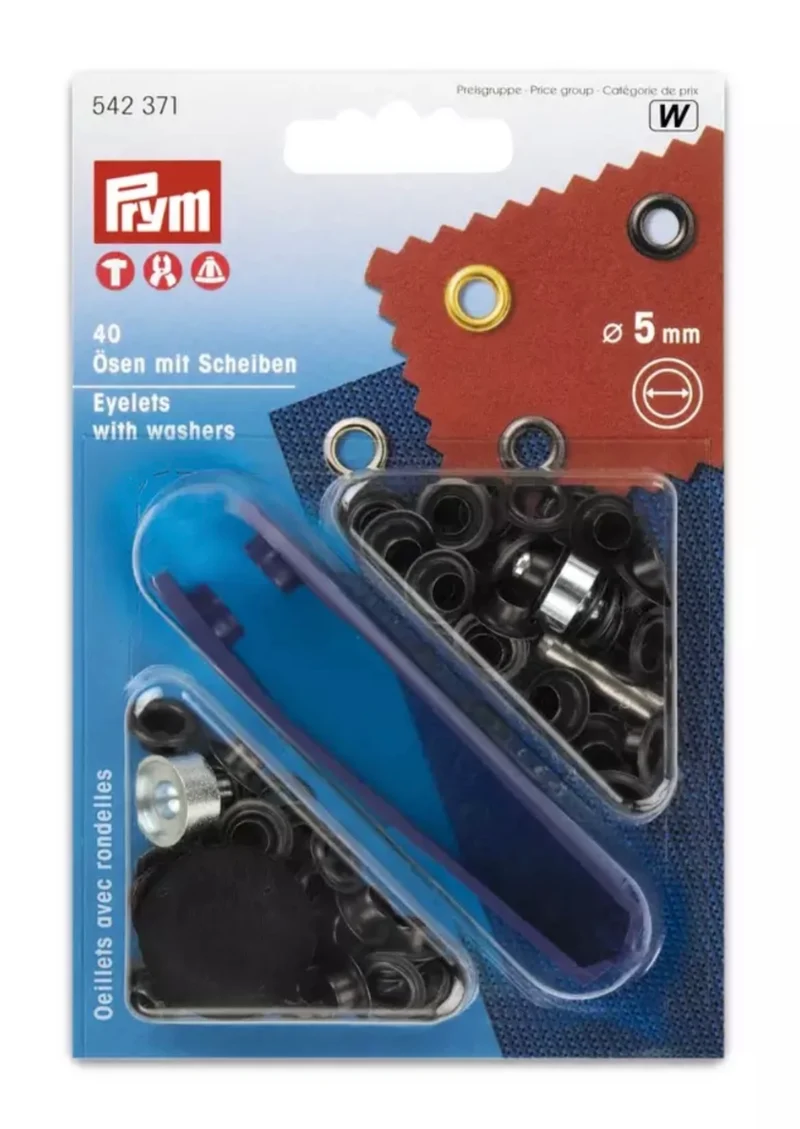Prym Oesen mit Scheiben 5mm brüniert