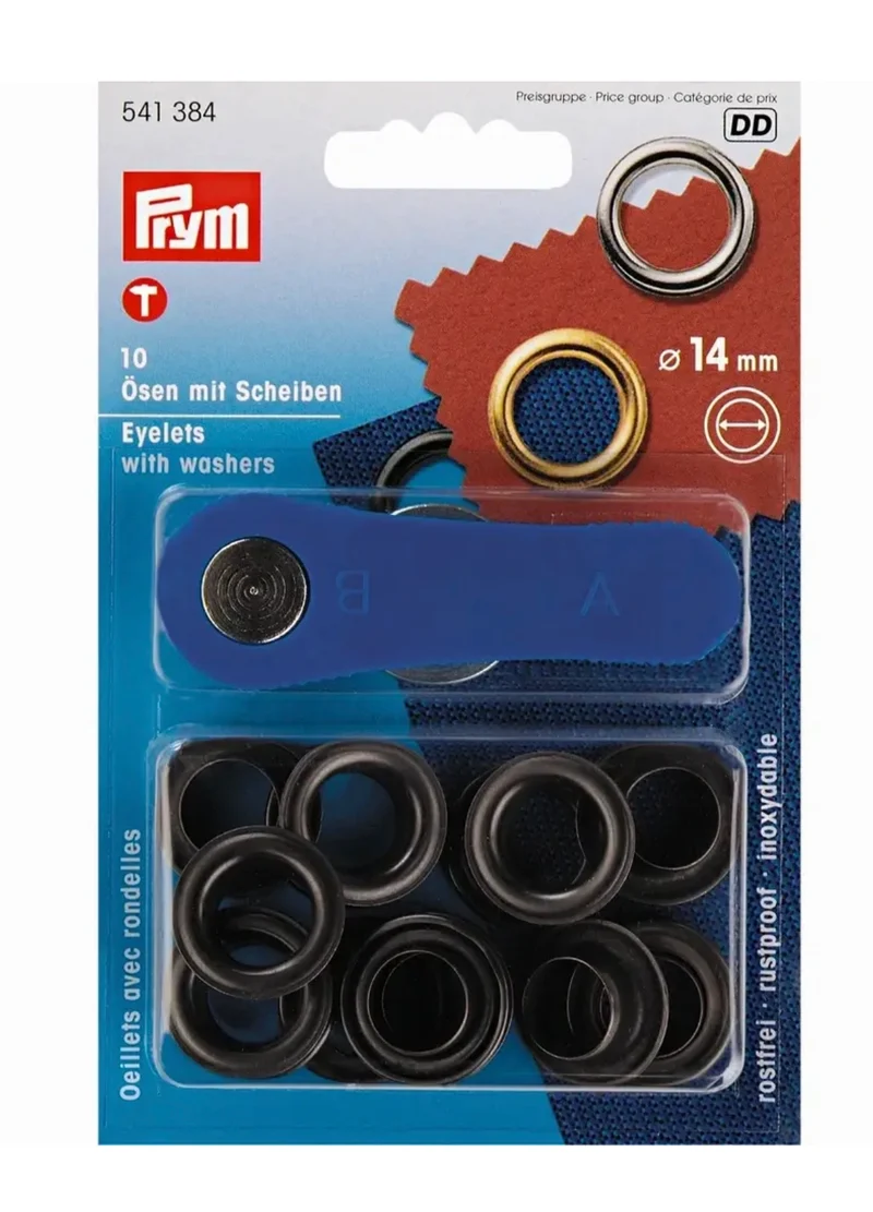 Prym Ösen mit Scheiben 14mm brüniert