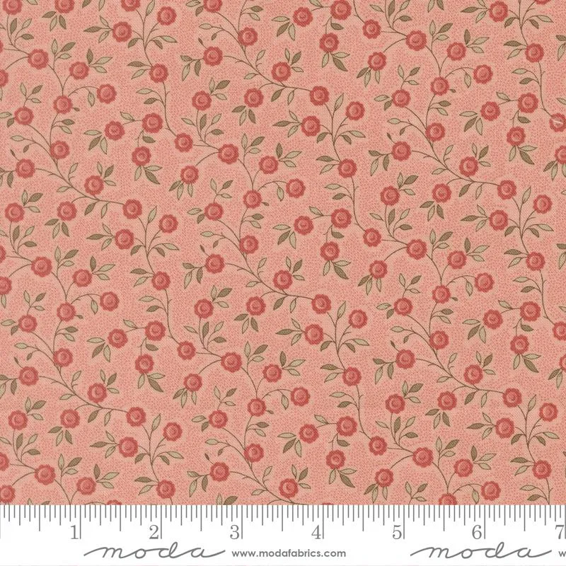 Moda, French General, Fleur De Paris, Tiny Flowers on Vines, Pale Rose