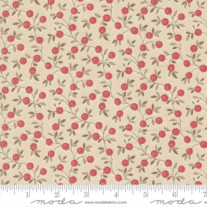 Moda, French General, Fleur De Paris, Tiny Flowers on Vines, Pearl