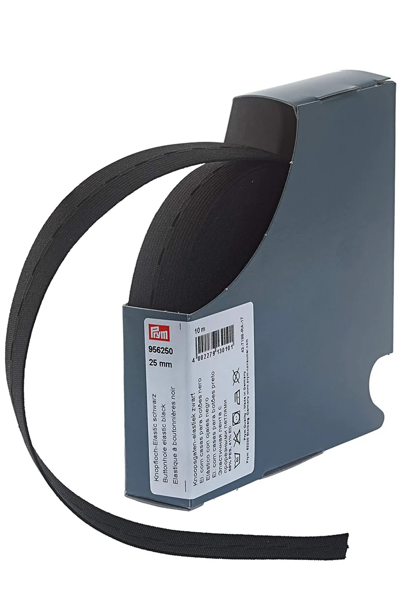 Prym Knopfloch-Elastic schwarz 25mm