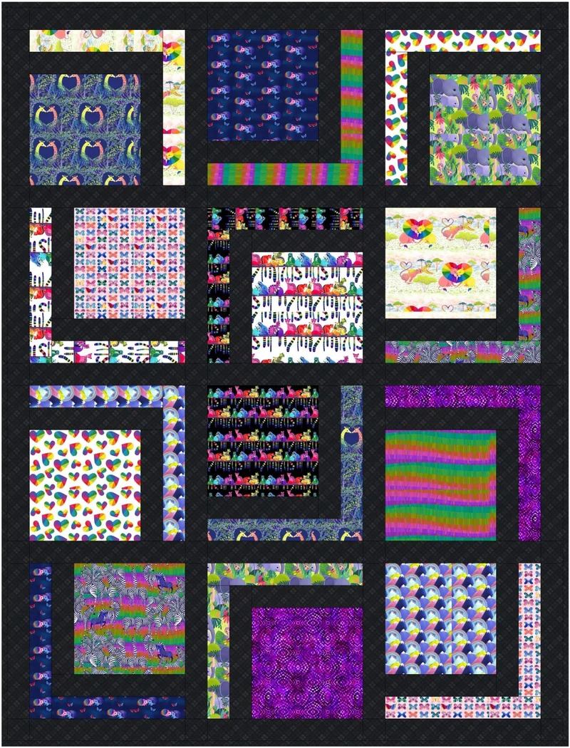 Love In The Wild/Double Time Quilt Kit Twin 58" X 74"