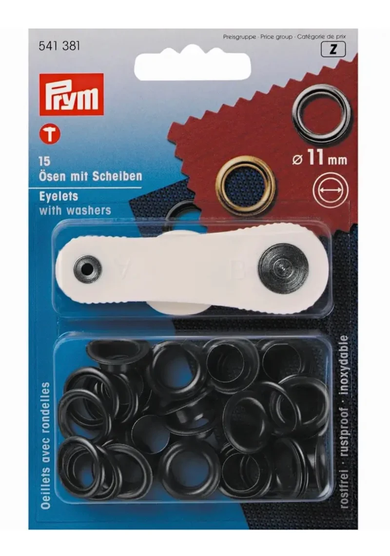 Prym Ösen mit Scheiben 11mm brüniert