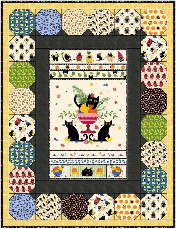 Furruit Platter Panel Quilt Kit 53" X 69"