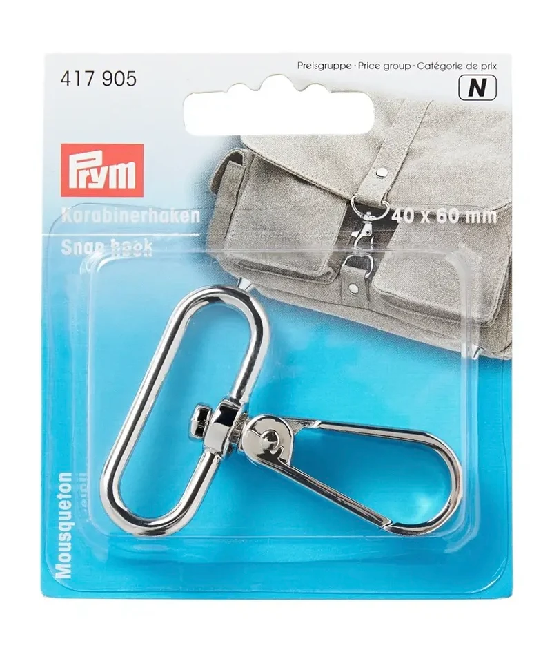 Prym Karabinerhaken 40 x 60 mm silber