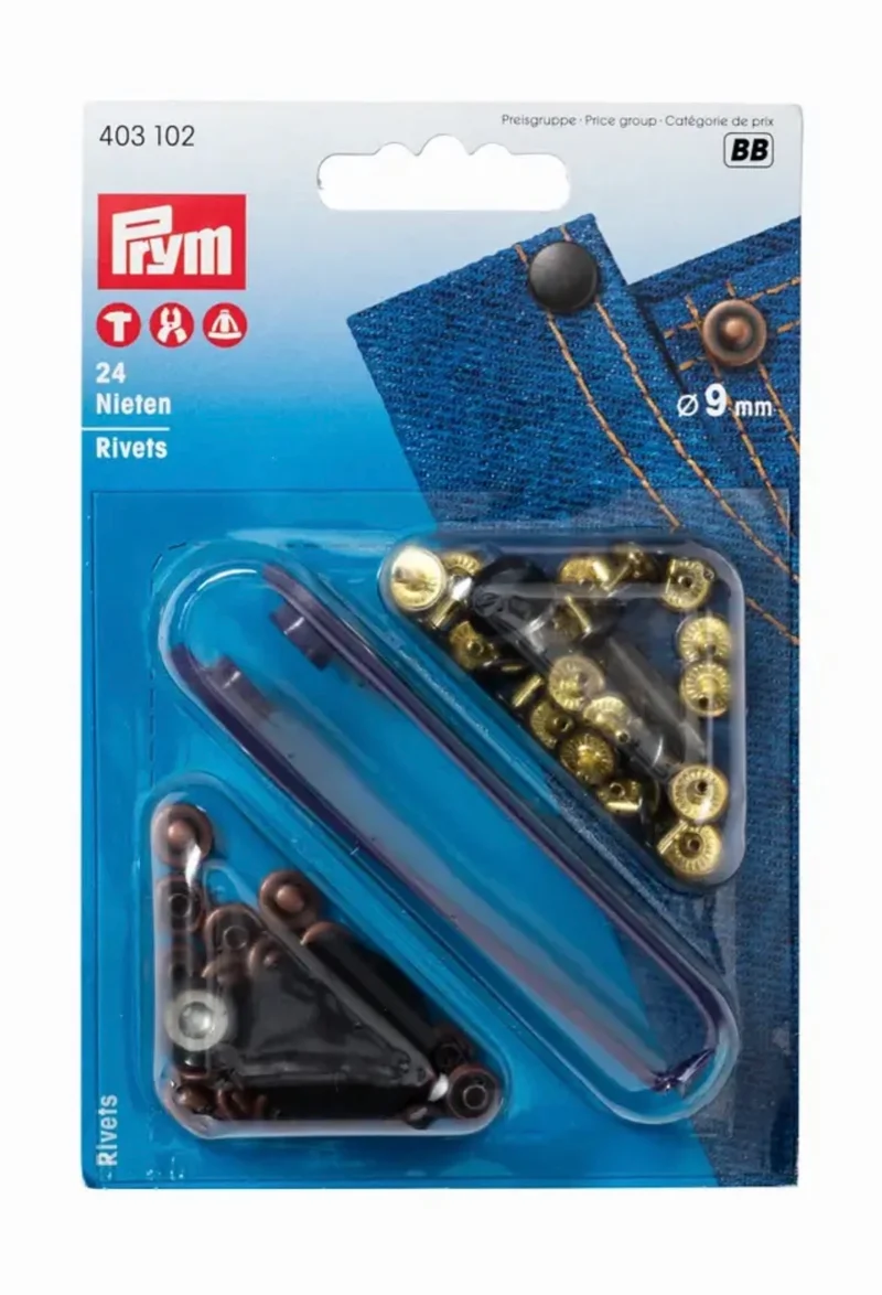 Prym Universalnieten 9mm altkupfer / brüniert