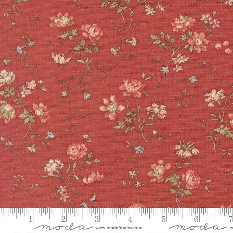 Moda, French General, Fleur De Paris, Small Roses, Garance Red