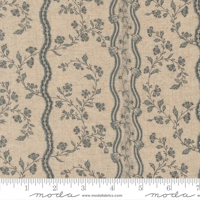 Moda, French General, Fleur De Paris, Mochi Linen, Pearl Blue