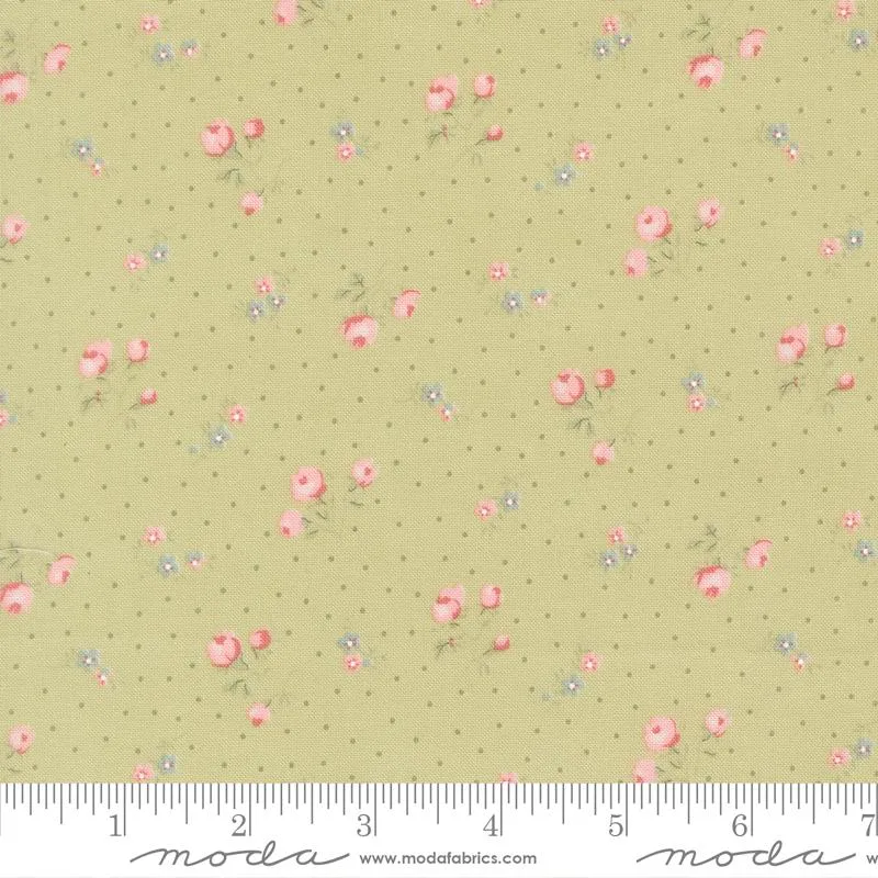 Moda, Brenda Riddle, Abide, Small Floral Dots, Light Green
