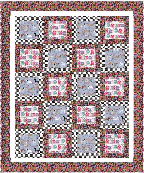 Every Home Every Dog Quilt Kit 60" X 72"