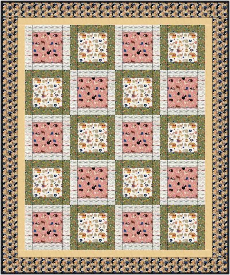 Every Home Every Cat Quilt Kit 60" X 72"