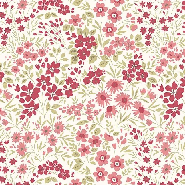 Studio e, Elizabeth, Floral Allover, Parchment