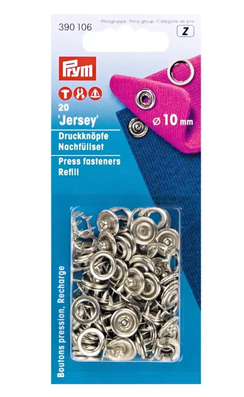 Nähfrei-Nachfüllpackung Jersey Druckknöpfe 10 mm