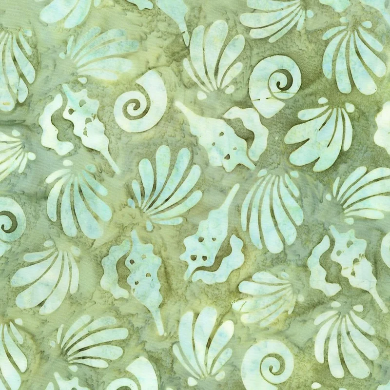 Robert Kaufman, Artisan Batiks, Coastal Shells, Moss