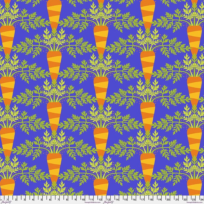 FreeSpirit, Vegetable Patch, Jane Sassaman, Carrot - Blue