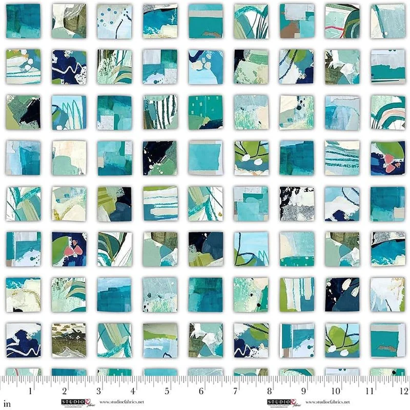 Studio E, Color Me Abstract, Sample Squares, Teal