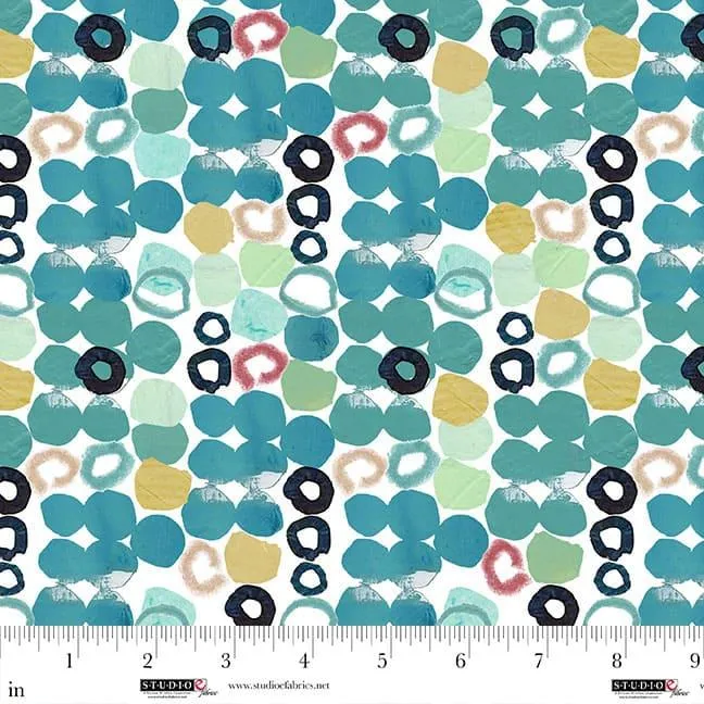 Studio E, Color Me Abstract, Circular Stripe, Teal