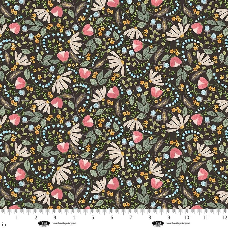 Blank Quilting, Color POP Studio, Natures Symphony, Small Floral, Brown