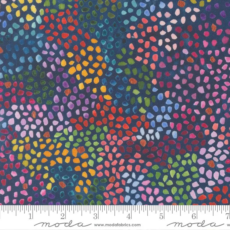 Moda, Soulstice, Watercolor Mosaic, Navy