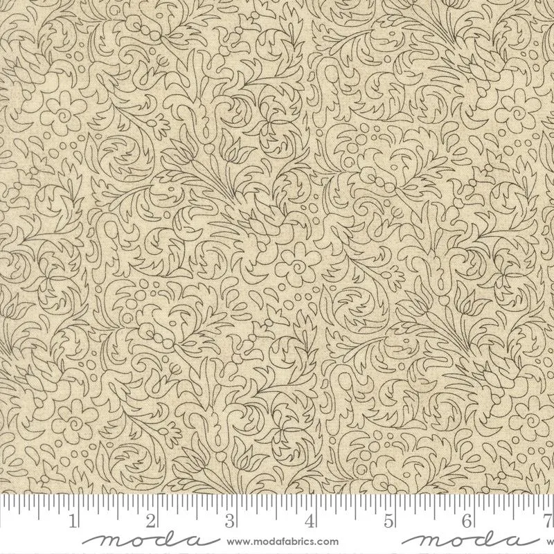 Moda, Basic Grey, Posh, Threadwork Blenders Scroll, Ivory Whisper