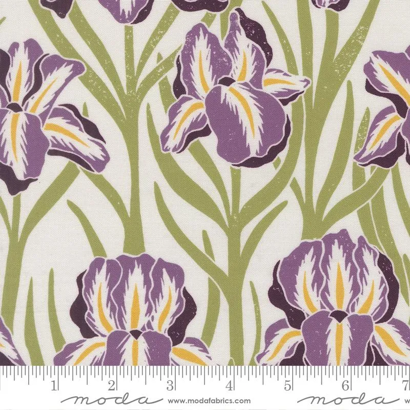 Moda, Garden Series, Iris Large Floral, Cream