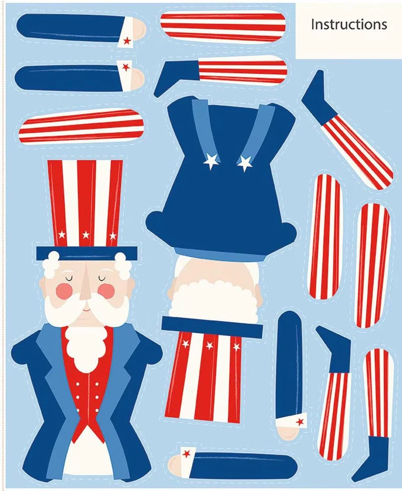 Riley Blake, Firecracker, Uncle Sam Panel, 36" X 43"