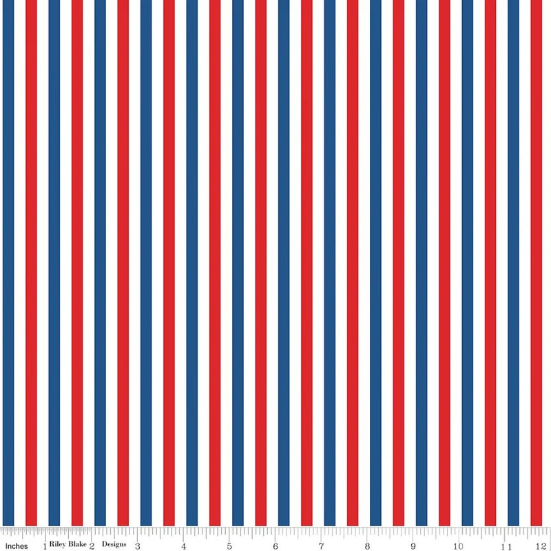 Riley Blake, Firecracker, Stripes, Multi