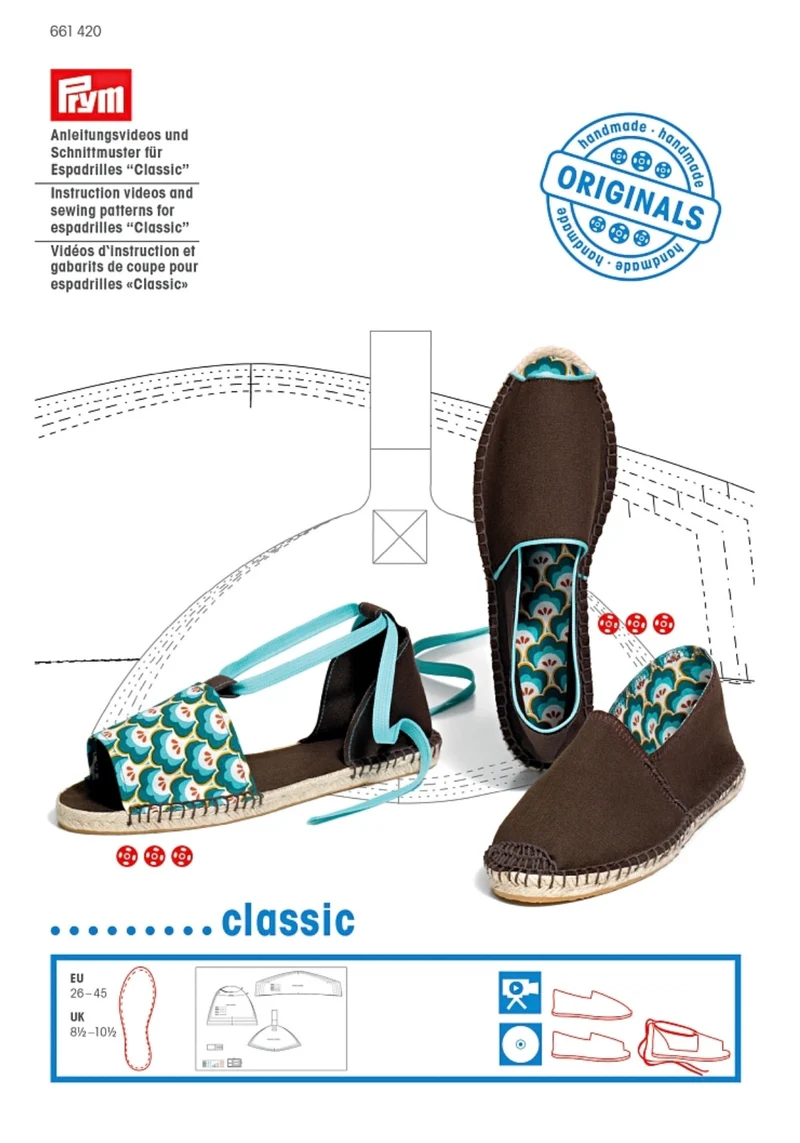 Espadrilles Anleitungsvideo und Schnittmuster