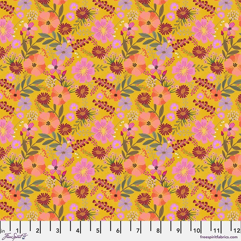 FreeSpirit, Floral Fiesta, Mia Charro, Daisy Delight - Marigold Yellow