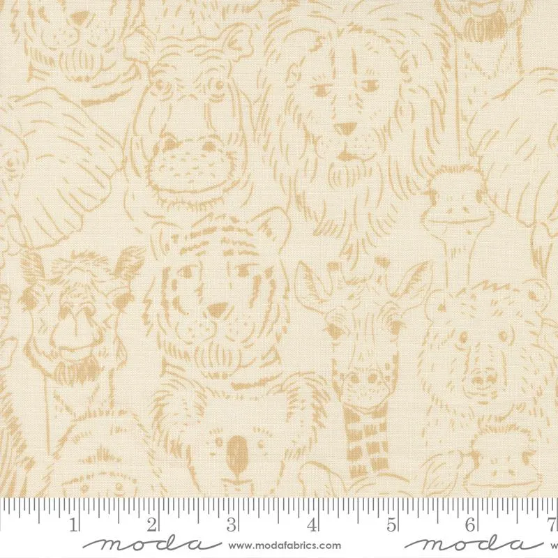 Moda, Stacey Iest Hsu, Animal Park Fun, Tonal Animal Faces, Natural