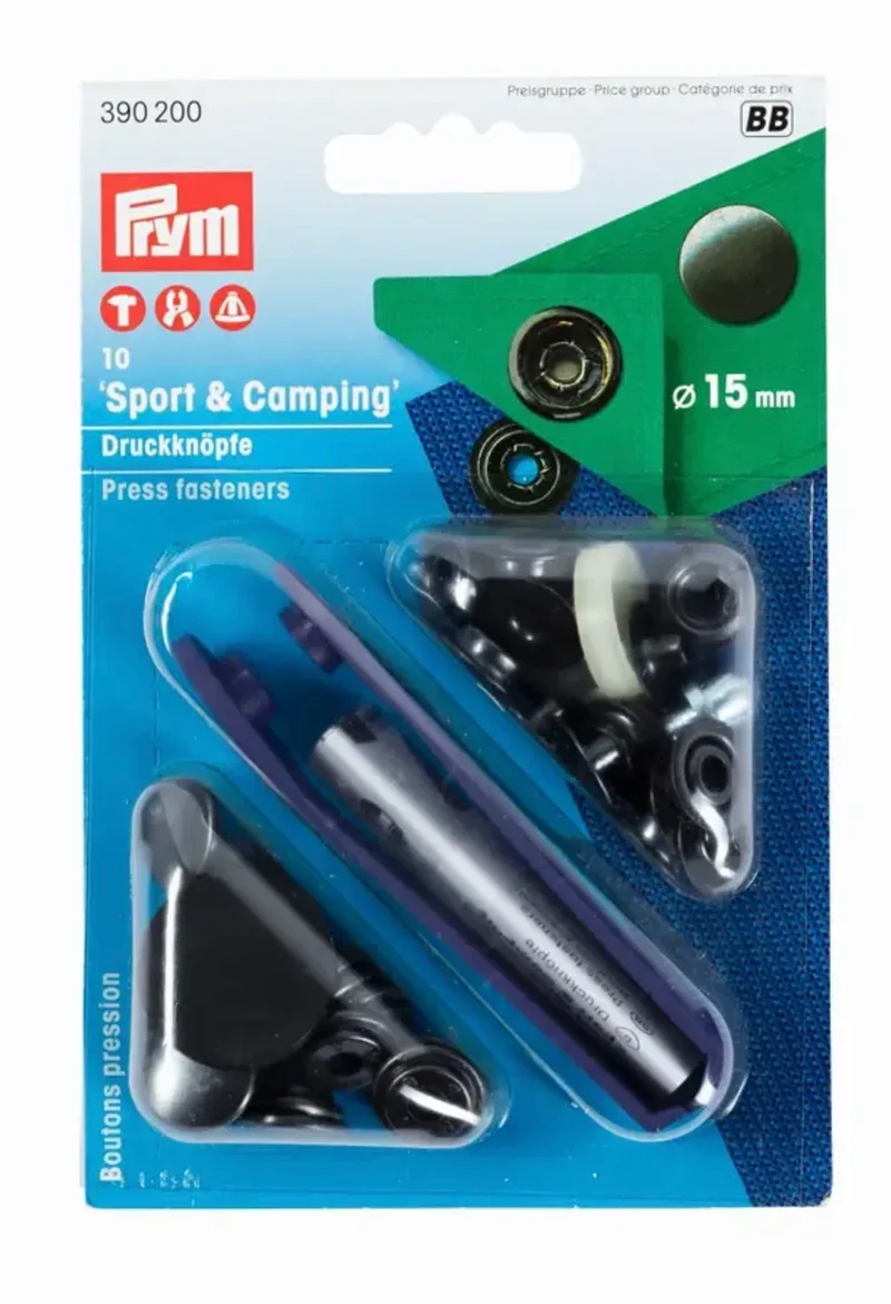 Prym Nähfrei Sport & Camping Druckknöpfe 15mm brüniert