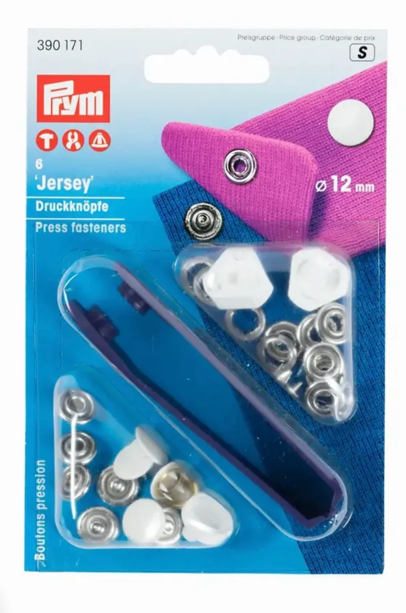 Prym Nähfrei Druckknöpfe für Jersey 12mm weiß