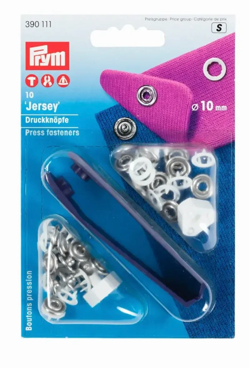 Prym Nähfrei Druckknöpfe für Jersey 10mm weiß