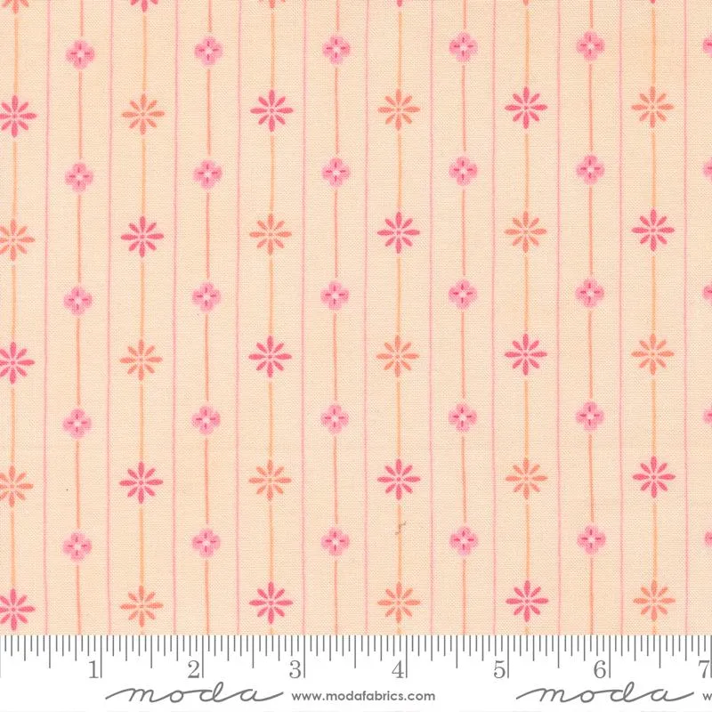 Moda, Deb Strain, Kindness, Floral Stripe, Peach