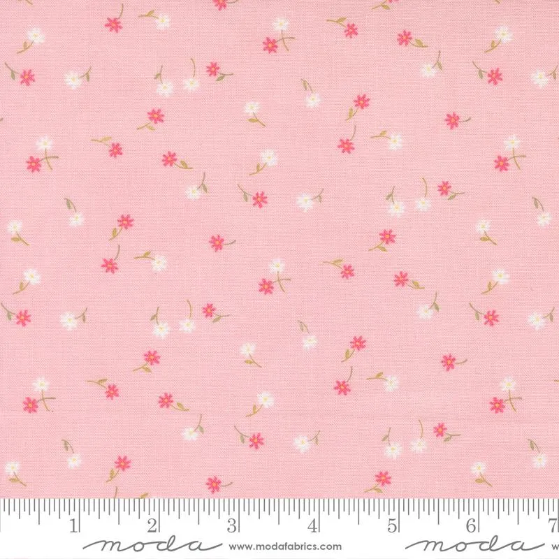 Moda, Deb Strain, Kindness, Tiny Scattered Flowers, Pink Glass