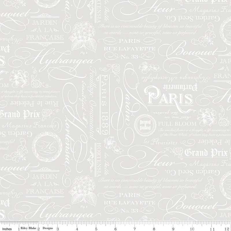Riley Blake, Elegant Essentials, Text Pearl, White