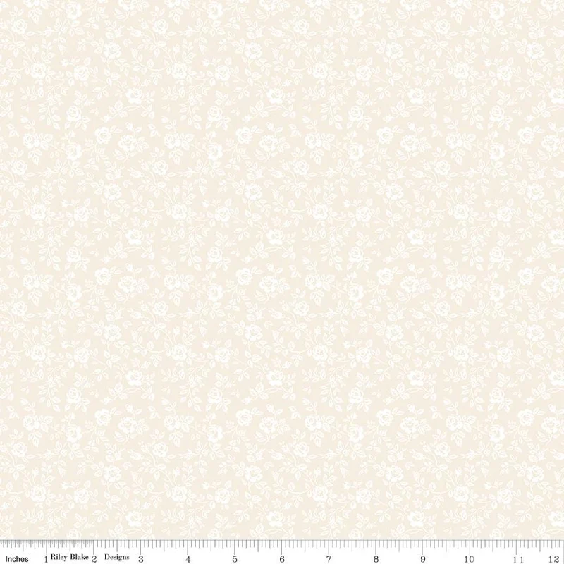 Riley Blake, Elegant Essentials, Small Floral Pearl, Cream
