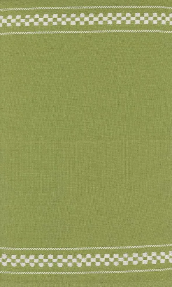 Moda, Rosie Toweling, Green with White Check Border Stripes
