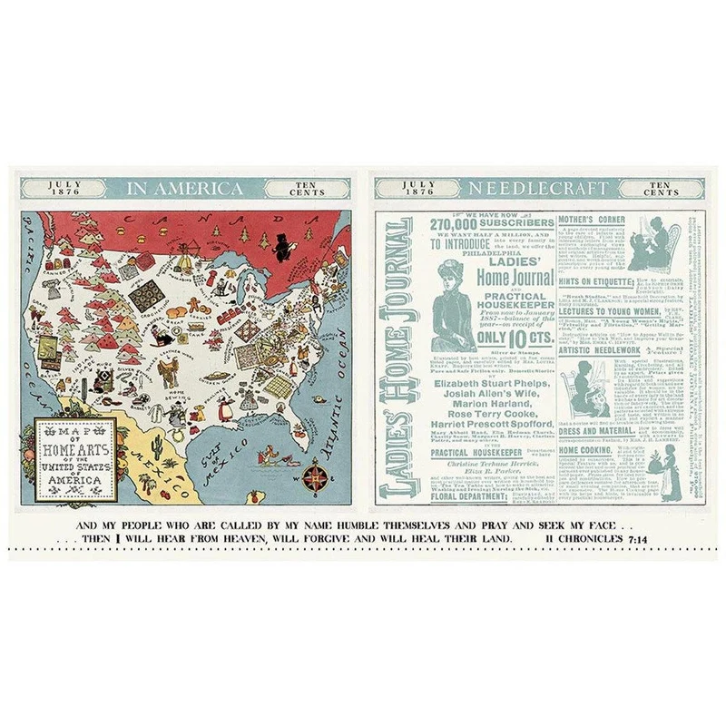 Riley Blake, Sew America, Pillow Panel 23.5" X 43.5"
