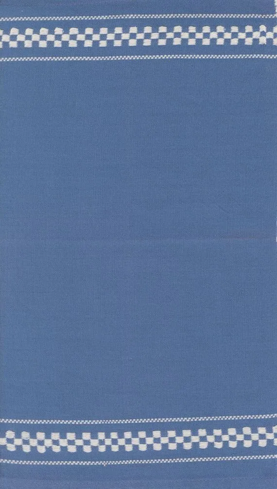 Moda, Rosie Toweling, Blue with White Check Border Stripes